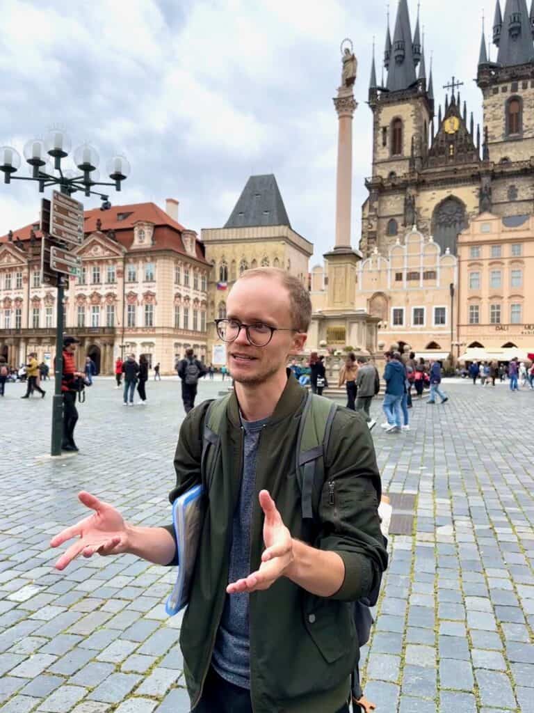 Tour Guide on the Old Town Square